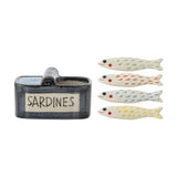 Caiam Sardine Tin Stoneware Chopstick Rests Set of 5 - Multi