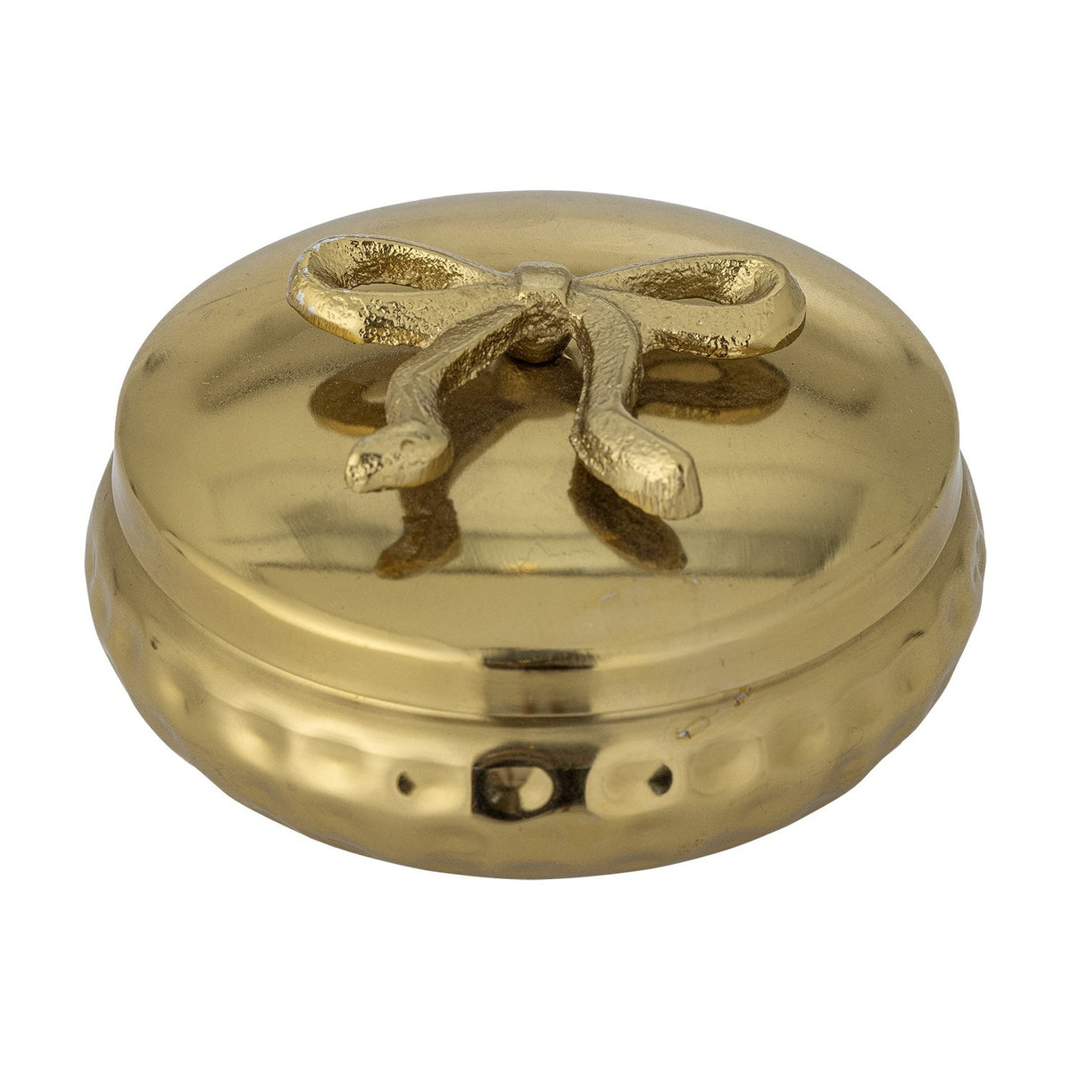 Meera Round Iron Christmas Storage Jar with Lid - Gold