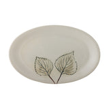 Aubrin Leaf Stoneware Platter - Cream