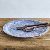 Karine Geometric Stoneware Platter - Blue