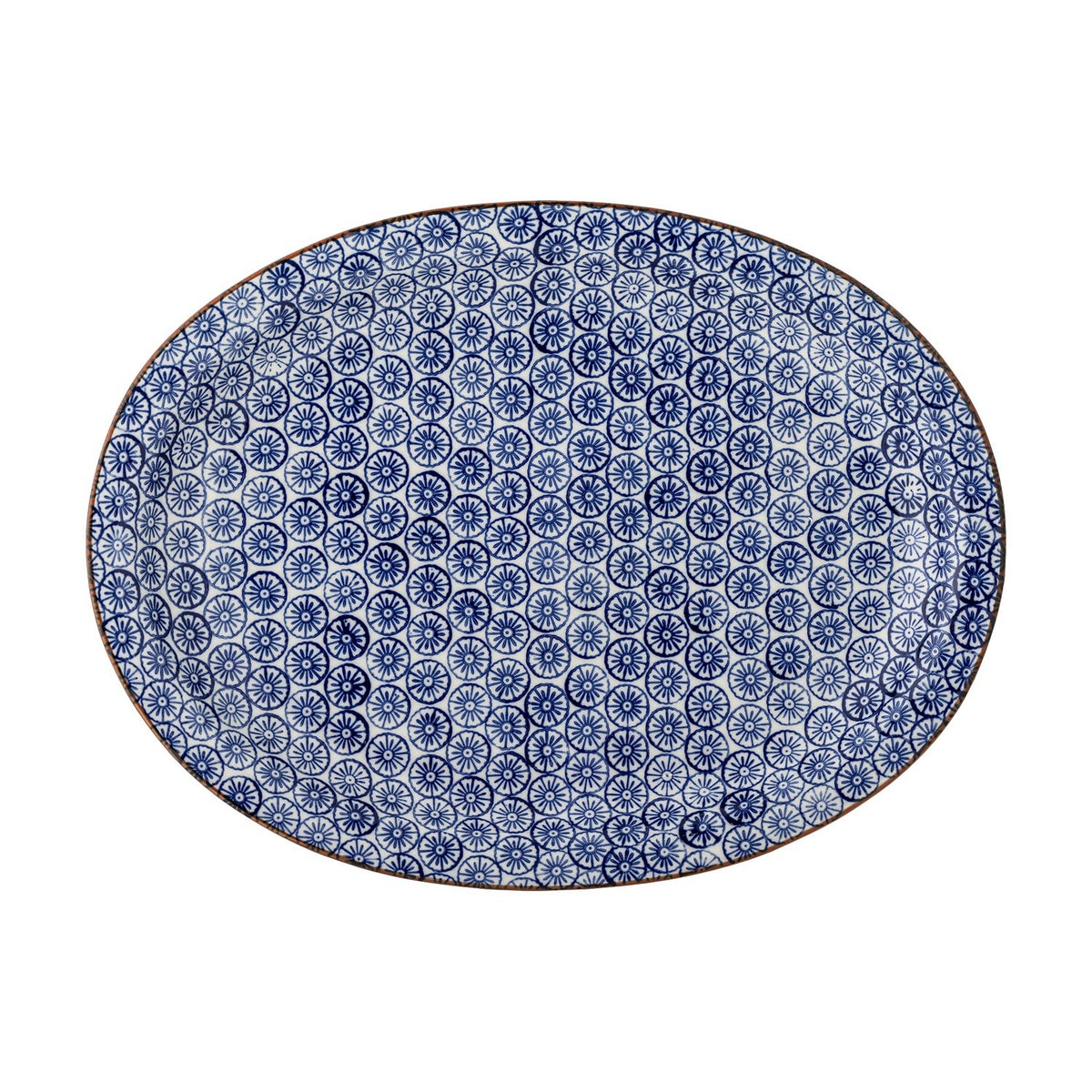 Karine Floral Stoneware Platter - Blue