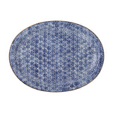 Karine Floral Stoneware Platter - Blue