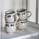Eimy Stoneware Cups 380ml Set of 4 - Cream