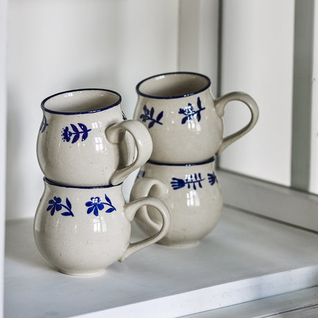 Eimy Stoneware Cups 380ml Set of 4 - Cream