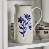 Eimy Floral Stoneware Jug - Cream