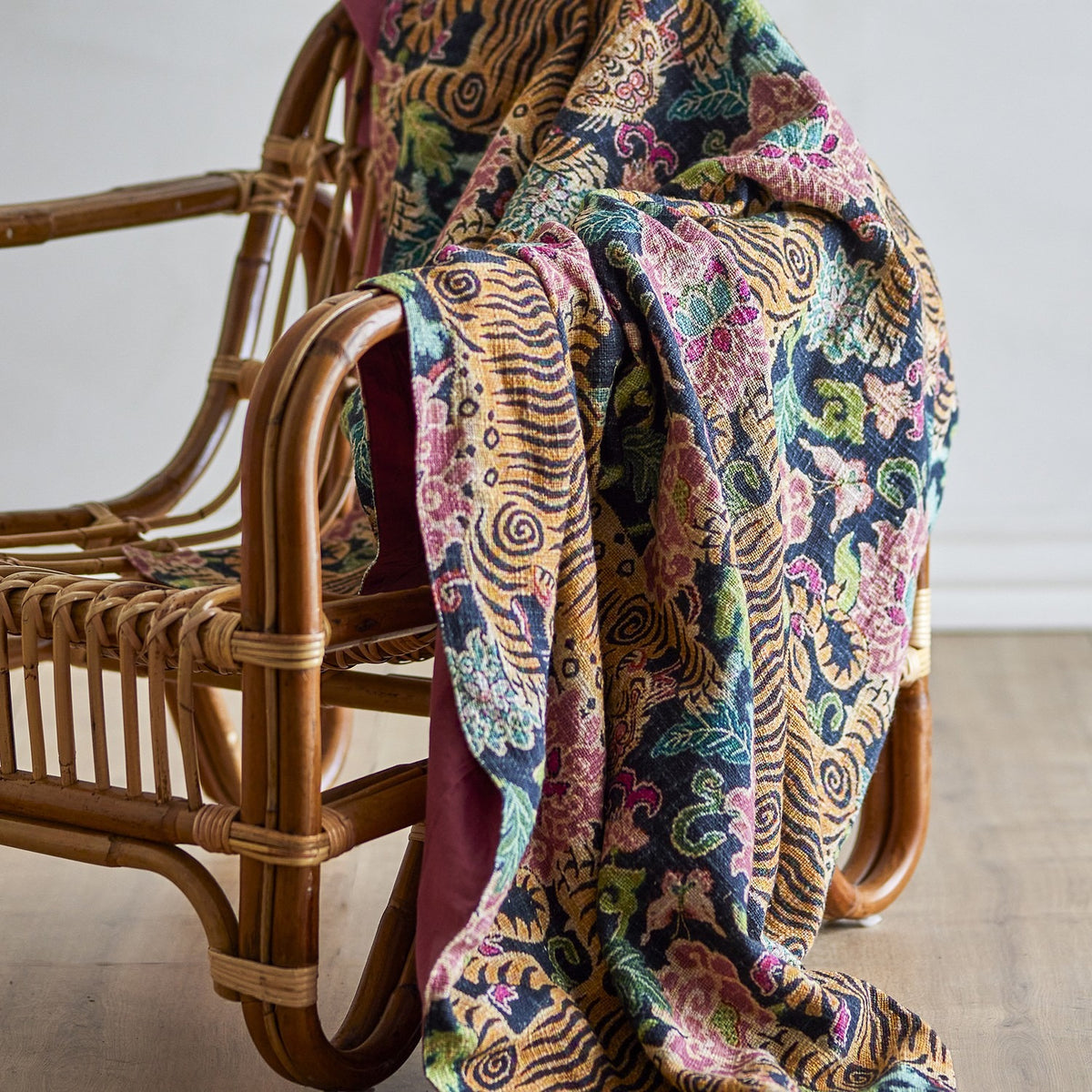 Lester Floral Cotton Throw - Multi