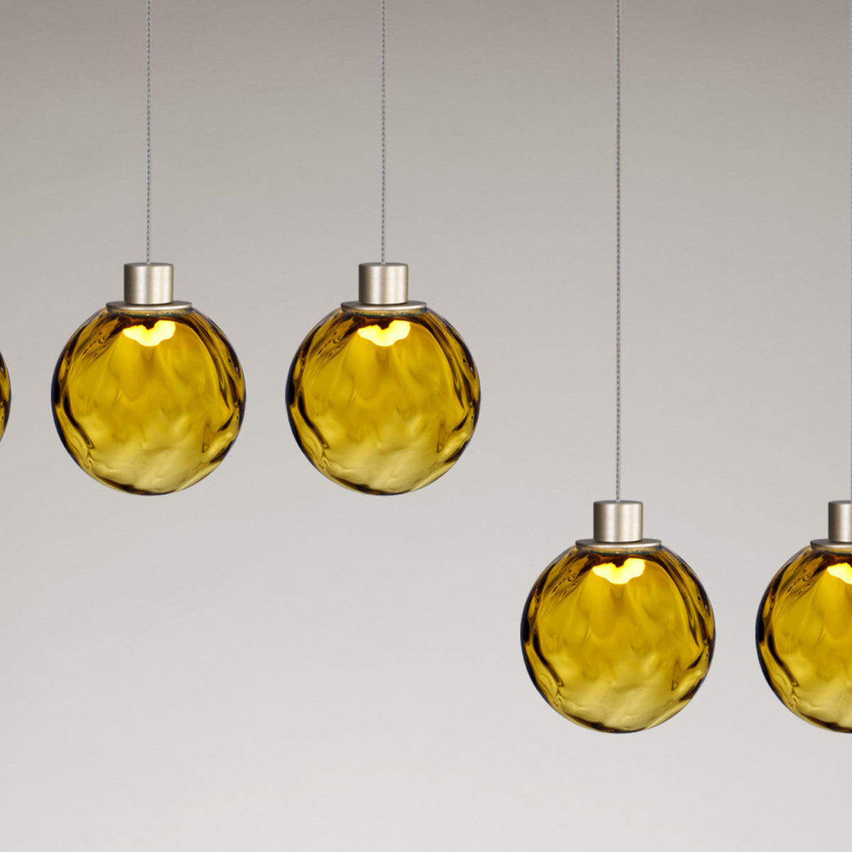 Murané Glass Sphere LED Pendant Light 18cm - Brushed Champagne
