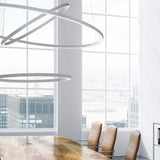 Brooklyn Round 360° Aluminium Ring LED Pendant Light 195cm