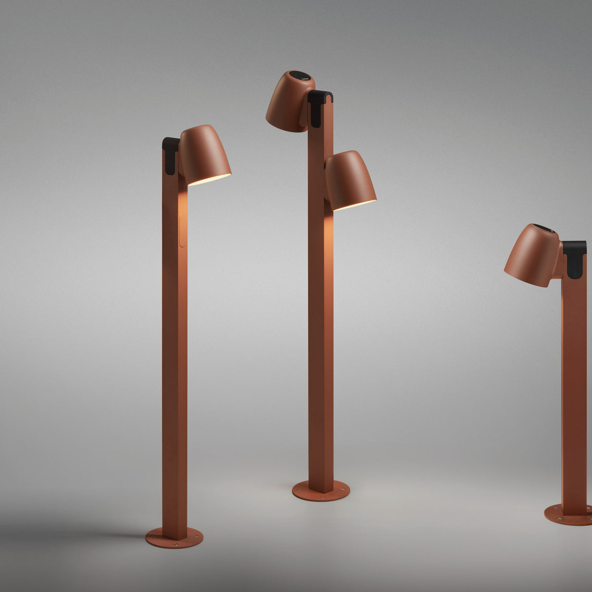 Nut B/90/2L 2 Light LED Bollard Light - Textured Terracotta