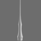 Slend 01 Aluminium Pendant Light in white, a slim tapering single-light fixture with a fine stem and waisted base, shown against a plain grey background.