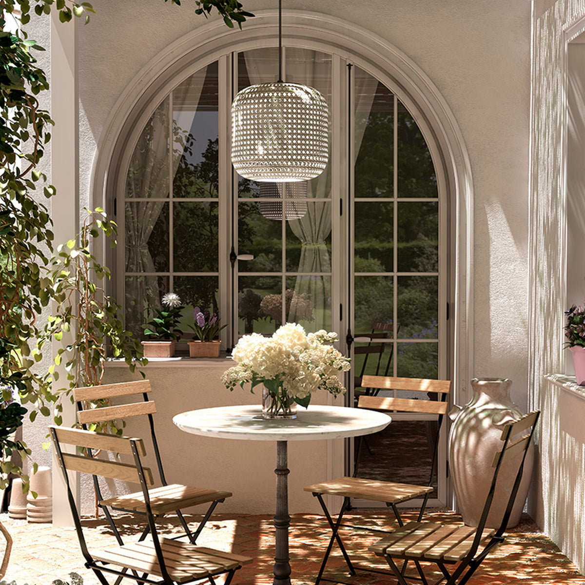 Nans S/31 Woven LED Outdoor Pendant Light - Beige