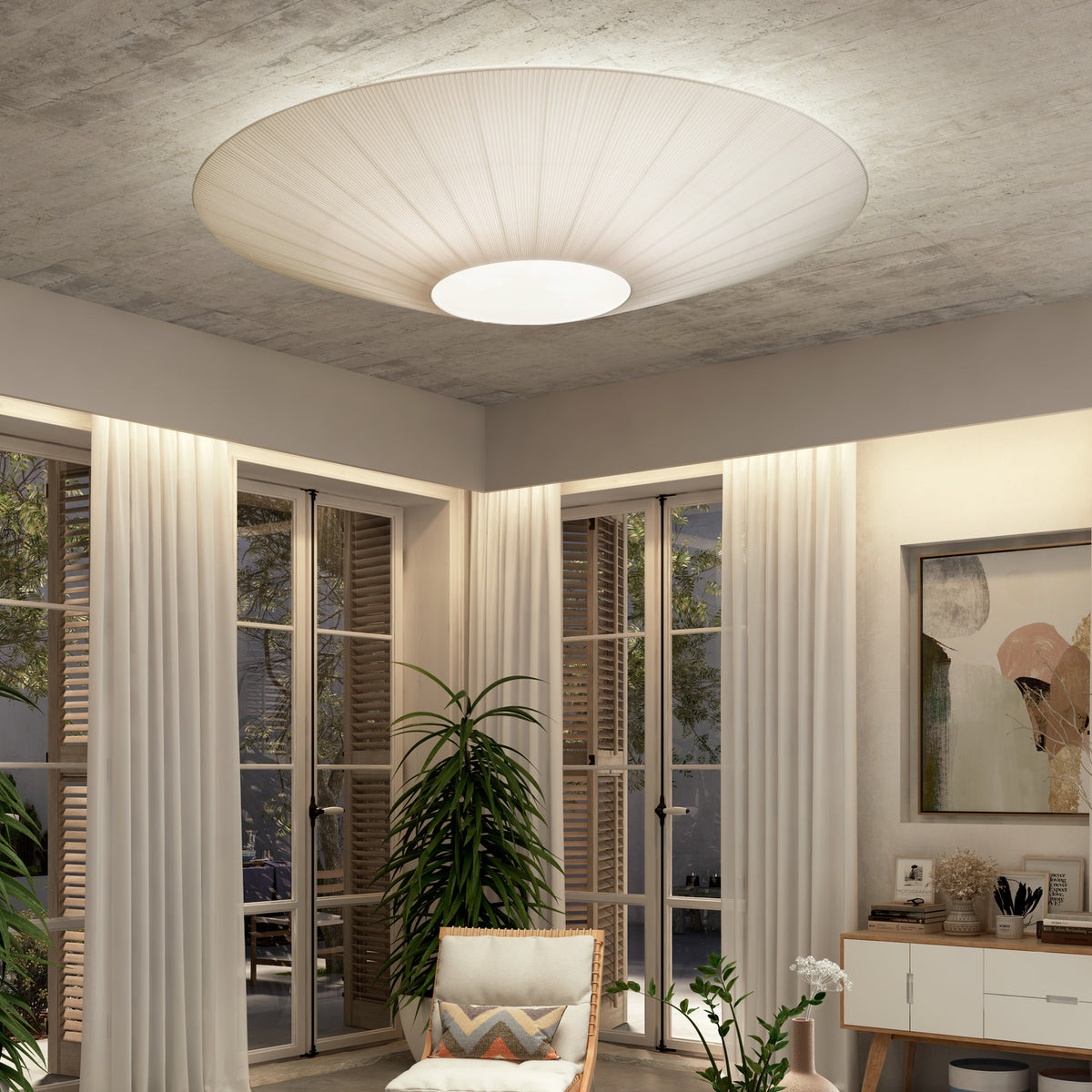 Siam 120 Ribbon Ceiling Light - White