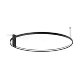 Zero Round Aluminium Ring LED Wall & Ceiling Light, 98cm, shown in matte black with a side wall mount bracket and integrated LED ring, on a plain white background.