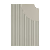 Arid Wall Light Tile in Textured Pebble Grey aluminium, rectangular panel with fine vertical fluting and a smooth curved cutout, shown on a plain white background.