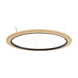 Roda S/200 Ribbon Ring LED pendant light, a large circular fixture with a pleated cream translucent shade and black inner ring, shown against a plain white background.