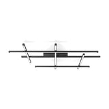 Hilow White Diffuser Frame LED ceiling light with three long parallel bars crossed by shorter angled bars in matt black finish, shown on a plain white background.