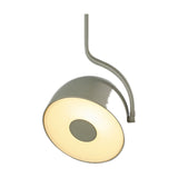 Bowee S1 Dome LED Pendant Light in beige, featuring a single dome-shaped shade on a slim curved stem, illuminated with warm white light, shown on a plain white background.
