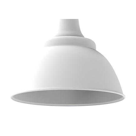 Kira Dome Pendant Light in matt white aluminium, a single rounded dome shade with a stepped collar, shown on a plain white background.