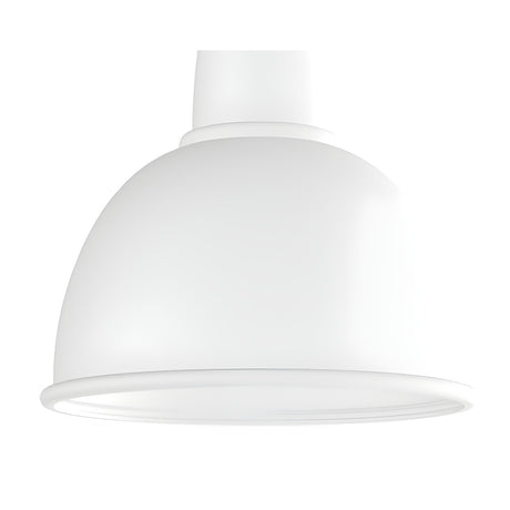 Bissi Dome Pendant Light in matt white, a single rounded aluminium dome shade with a short ceiling mount, shown against a plain white background.