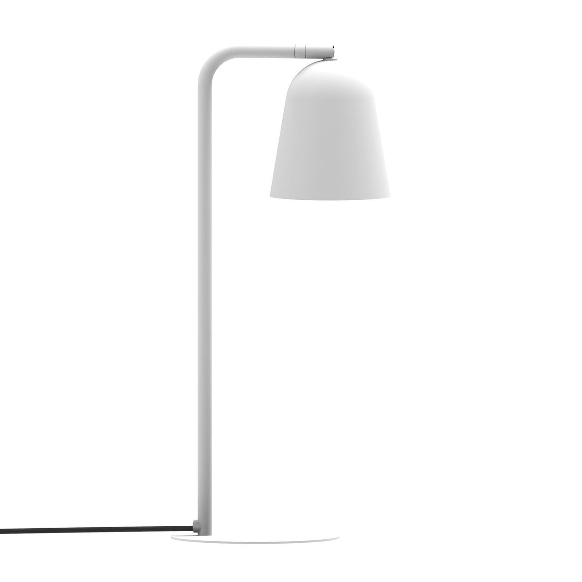 Tessa Dome Table Lamp in matt white, featuring a bent stem, round base, and small dome shade, shown on a plain white background.
