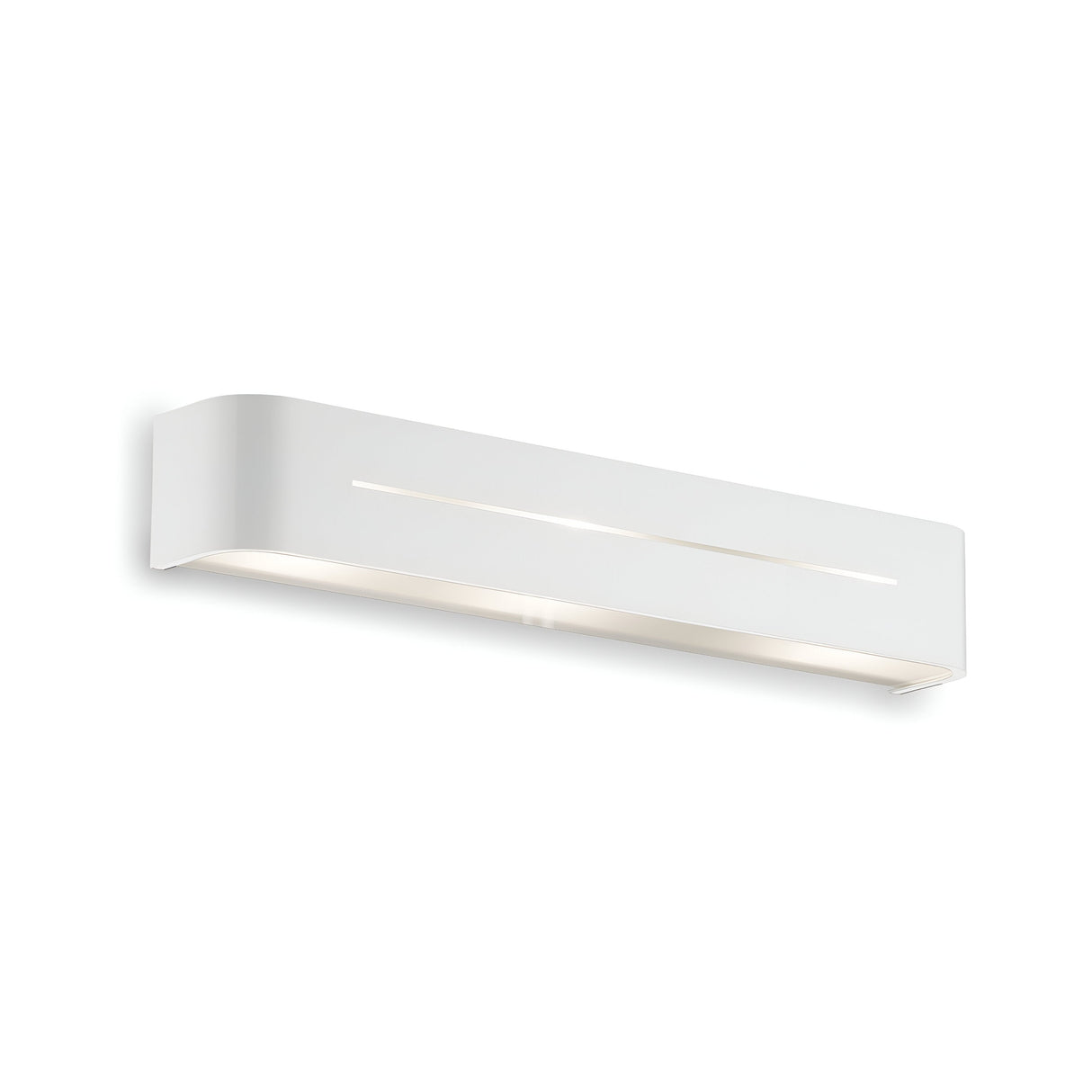 Introducing the Flare 3 Light Wall Light in White: a modern rectangular wall sconce that exudes contemporary elegance with its sleek, minimalist design. It provides upward and downward illumination, featuring a narrow horizontal slit on the front for subtle effects and offers dimmable functionality for versatile ambiance control.