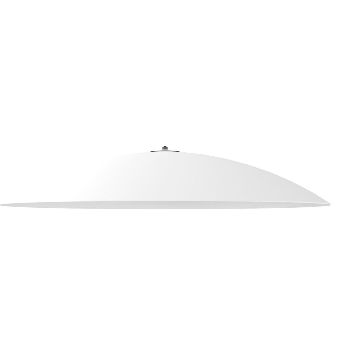 Lira Dome Pendant Light in matt white, a wide shallow aluminium dome shade with a fine rim, shown from the side on a plain white background.