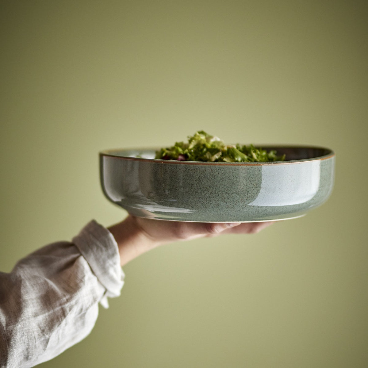 Pixie Stoneware Bowl 28.5cm - Green
