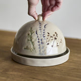 Bea Crackle Stoneware Butter Dish - Beige