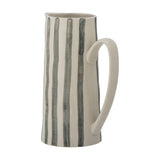 Begonia Striped Stoneware Jug 1300ml - Green