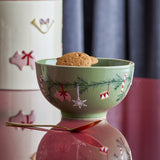 Yule Snowflake Stoneware Christmas Bowls 14cm Set of 2 - Multi