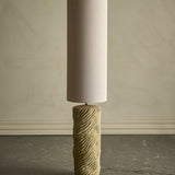 Payah Stoneware Floor Lamp with Fabric Shade - Beige