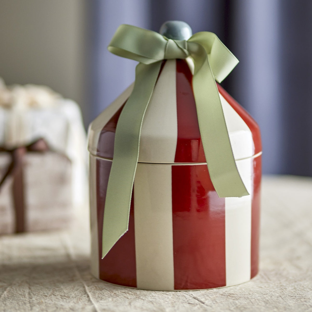 Cimmi Circus Tent Stoneware Storage Jar with Lid 1150ml - Red