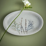 Bea Crackle Stoneware Platter 28.5x18cm - Cream