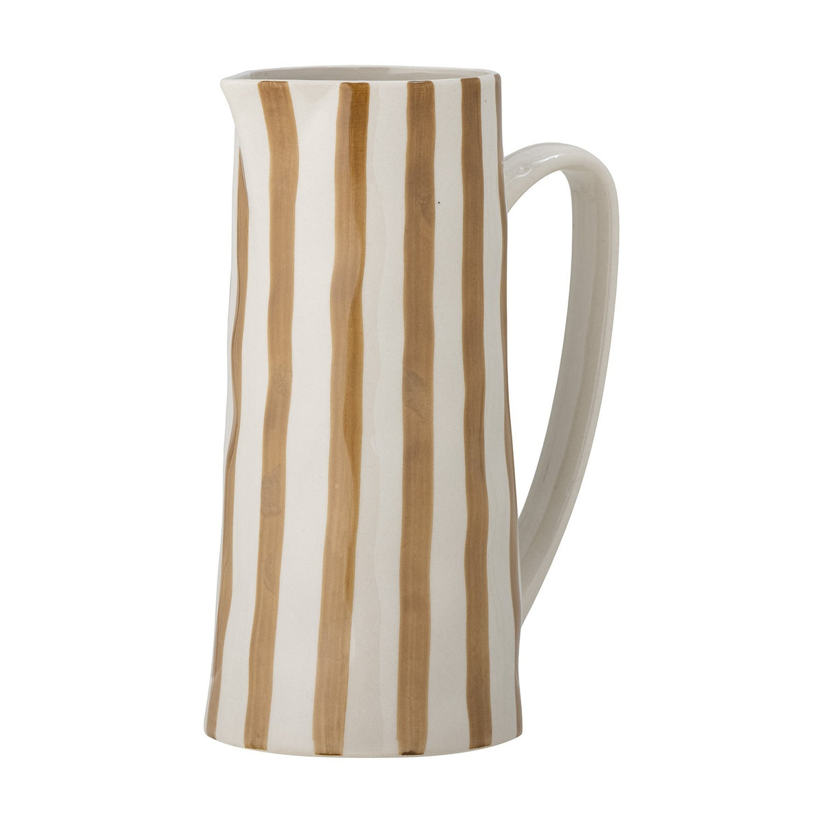 Begonia Striped Stoneware Jug 1300ml - Brown