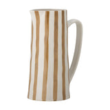 Begonia Striped Stoneware Jug 1300ml - Brown