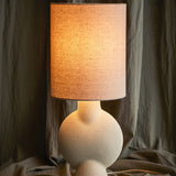 Sergio Stoneware Table Lamp with Linen Shade - Beige