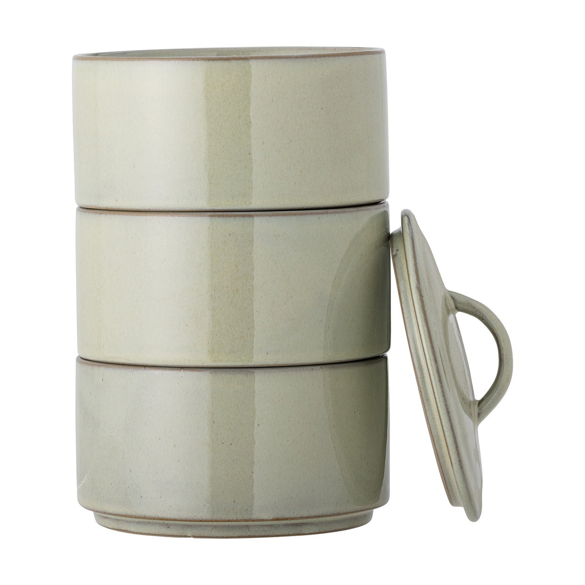 Ebba Stoneware Storage Jar with Lid 940ml - Green