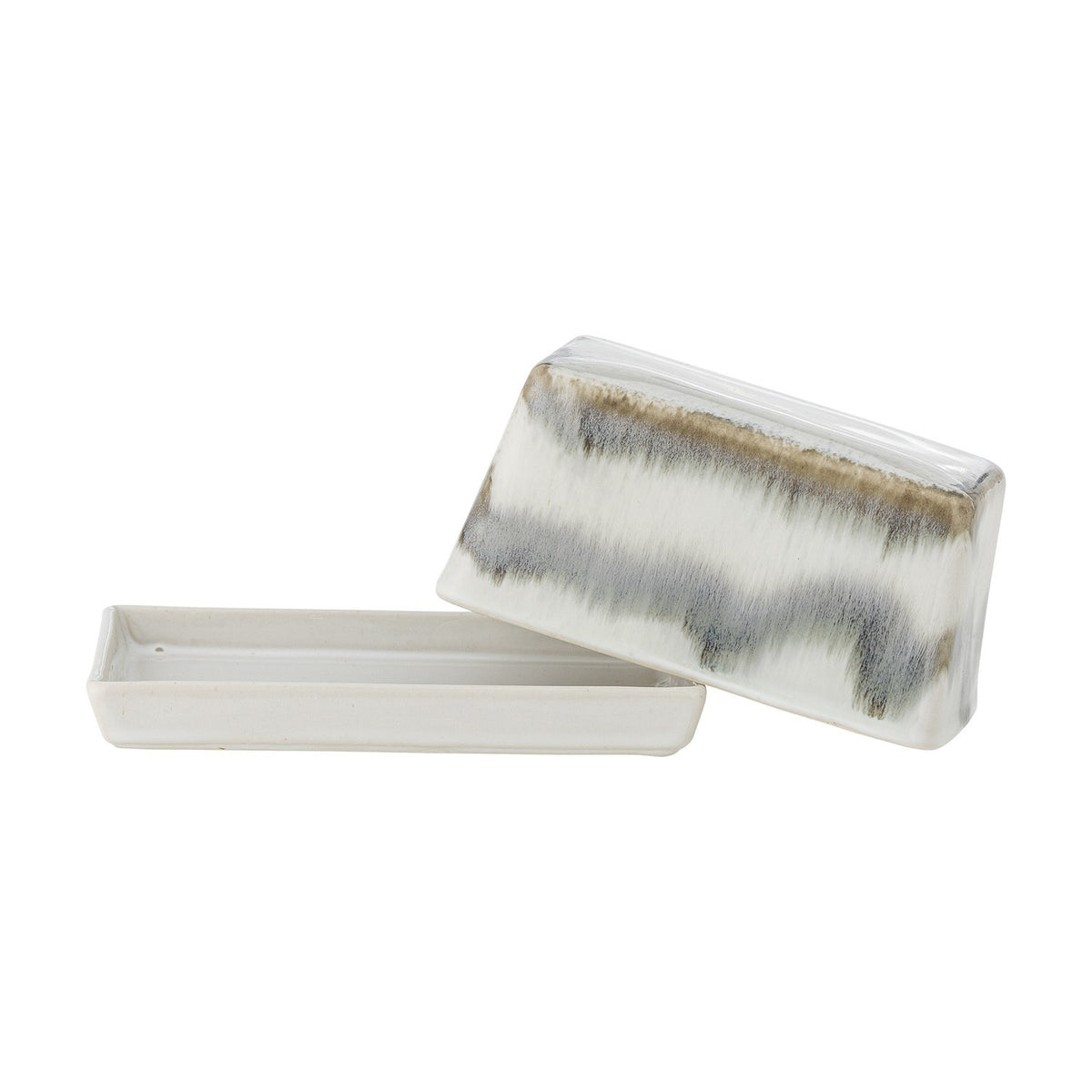 Paula Stoneware Butter Dish - White