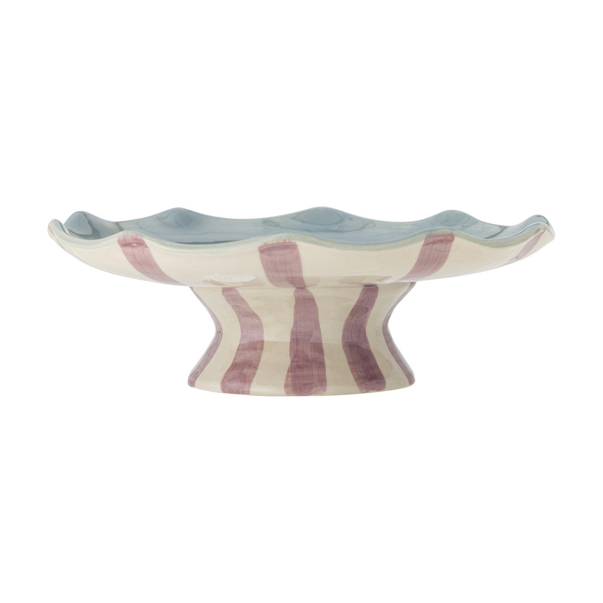 Willa Striped Stoneware Cake Stand - Multi