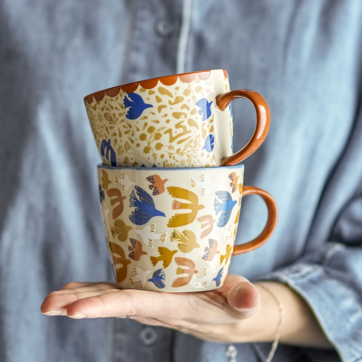 Anniversary Stoneware Mugs 380ml Set of 2 - Multi