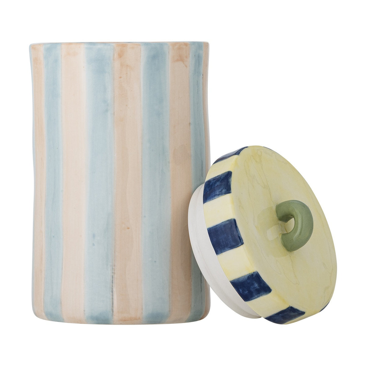 Phoenix Striped Stoneware Storage Jar with Lid 500ml - Multi