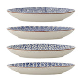 Karine Floral Stoneware Dinner Plates Set of 4 - Blue
