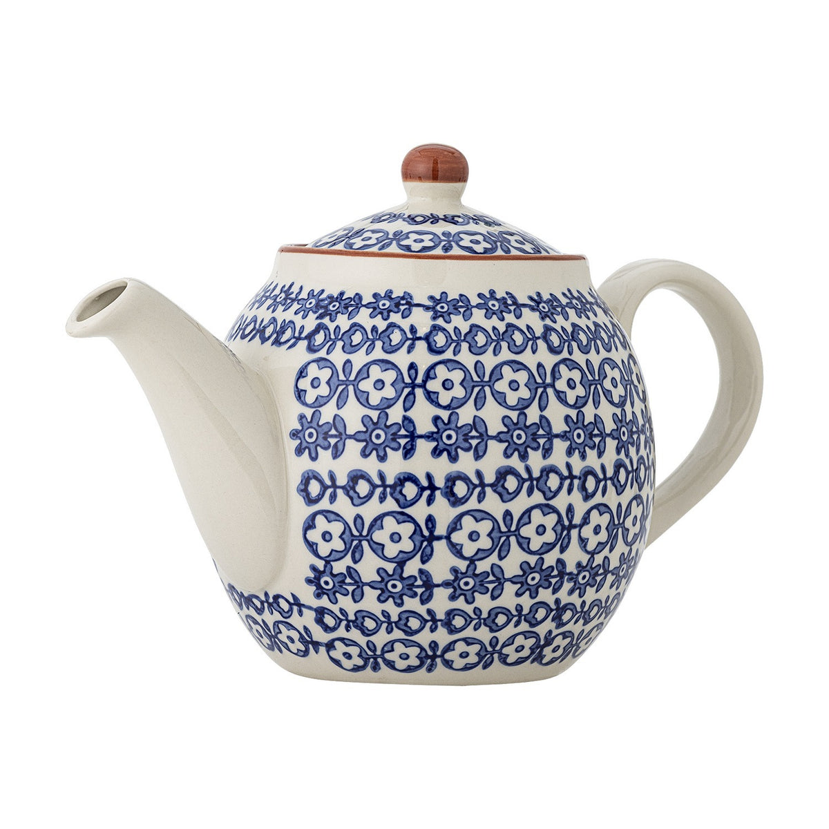 Karine Floral Stoneware Teapot 900ml - Blue
