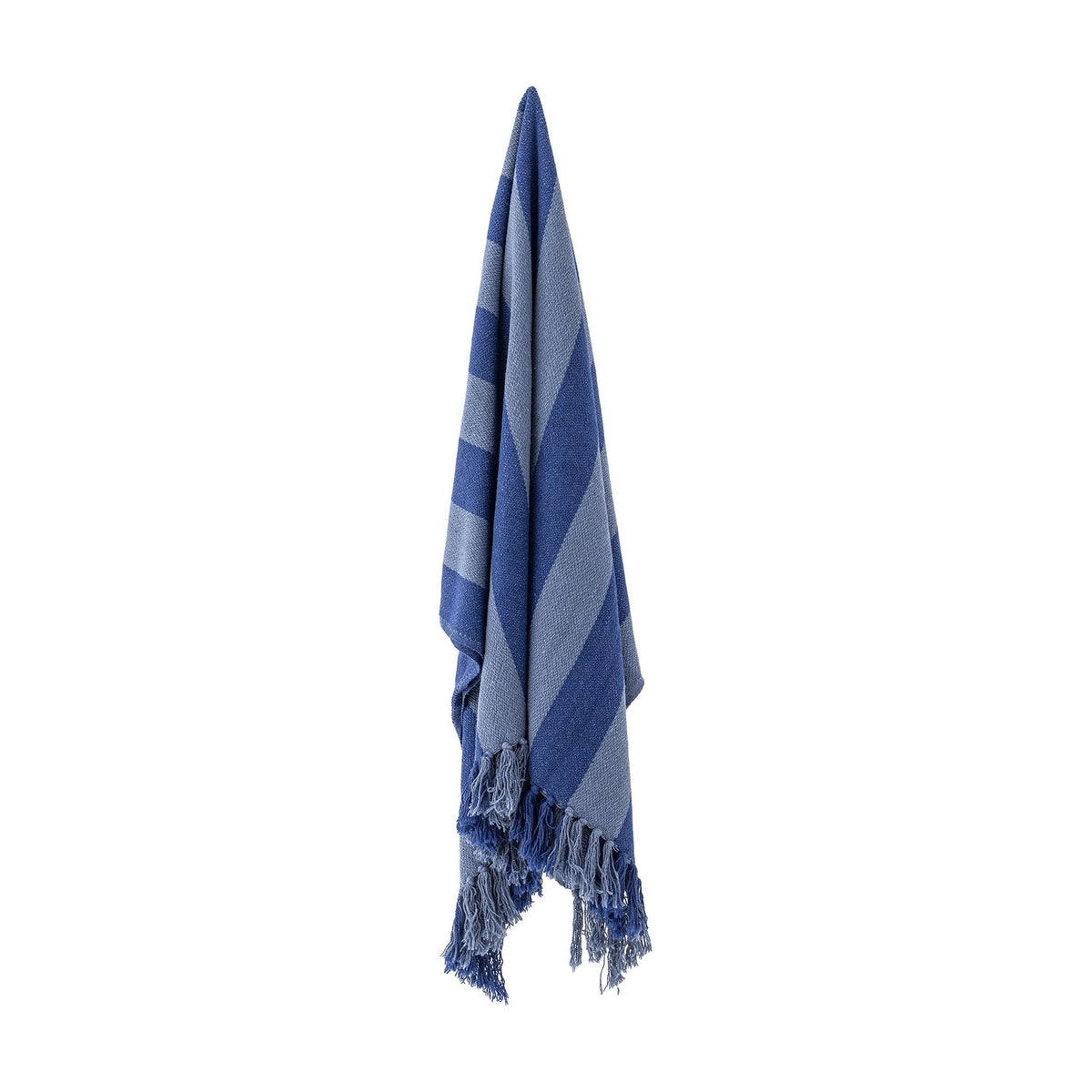 Frello Striped Cotton Throw - Blue