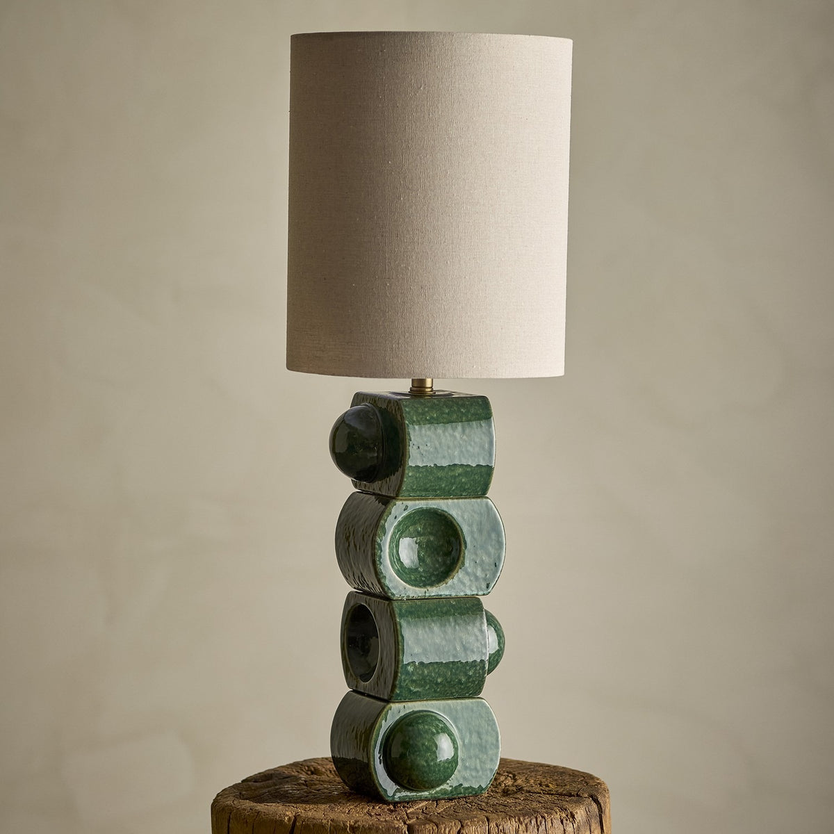 Brady Stoneware Table Lamp - Green