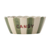 Chip Striped Stoneware Bowl 17cm - Green