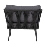 Pavone Fire-resistant Iron Garden Chair - Black