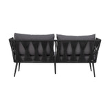 Pavone Fire-resistant Iron Garden Sofa - Black
