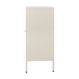 Salvo Ribbed Iron Cabinet - Beige