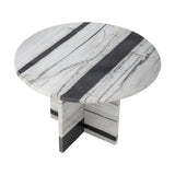 Rosito Striped Marble Coffee Table - White